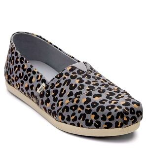 TOMS Alpargata Grey Leopard Print for Women. Size 8.5 NWT